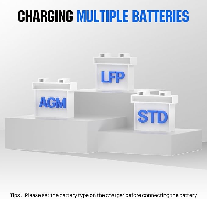 ECO-Worthy 12V/24V 20A Smart Battery Charger Maintainer, Auto Voltage Detect - Image 2
