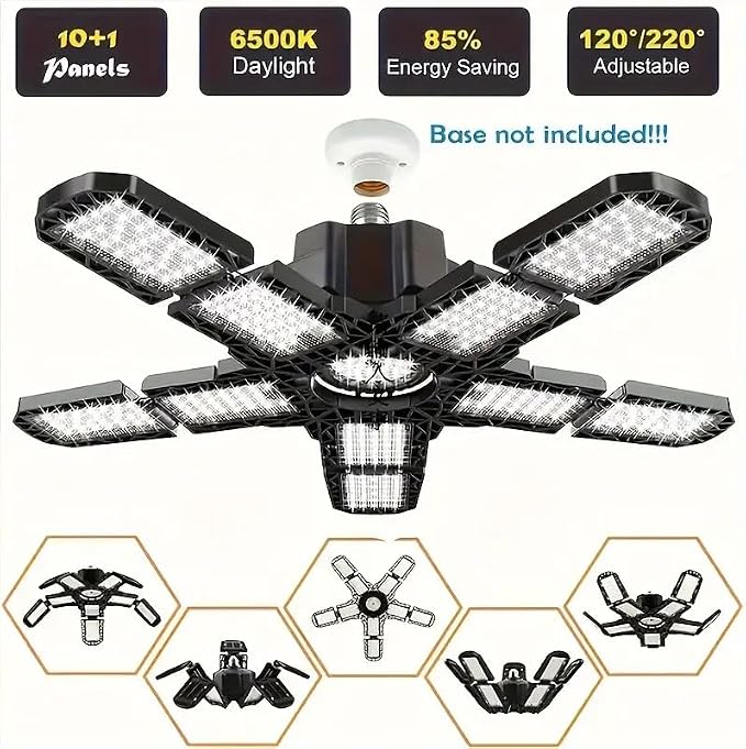 2 Packs LED Garage Light, Super Bright Screw in E26/E27 Ceiling Shop Work Lamp - Image 2