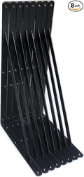 8 Pack L20 x H 12" Black Heavy Duty Shelf Brackets by MHMYDZ