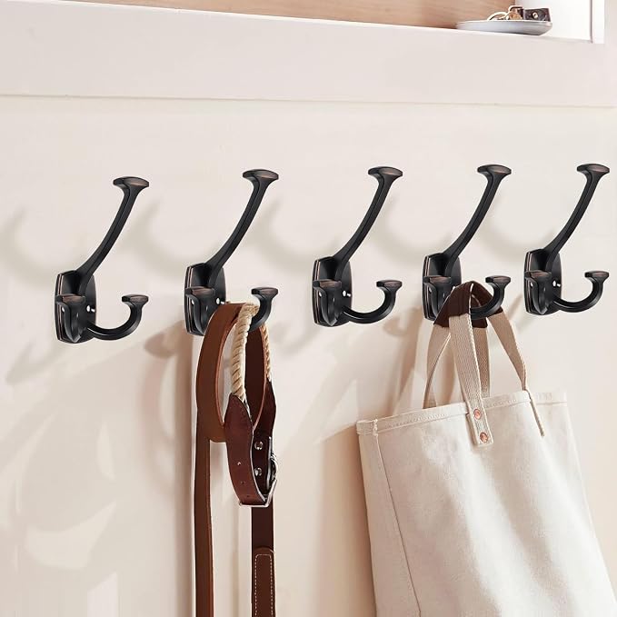 Large Wall Double-Sided Hook 2 Pack Oil Rubbed Bronze Hook Decorative Heavy - Image 4
