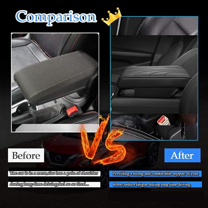 Upgraded Car Center Console Pad, Elbow Rest Pillow, PU Leather Armrest Cushion - Image 7