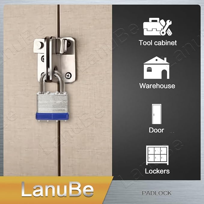 LanuBe Lock Laminated keyed Padlock, keyed Alike Locks, Normal Shackle - Image 8