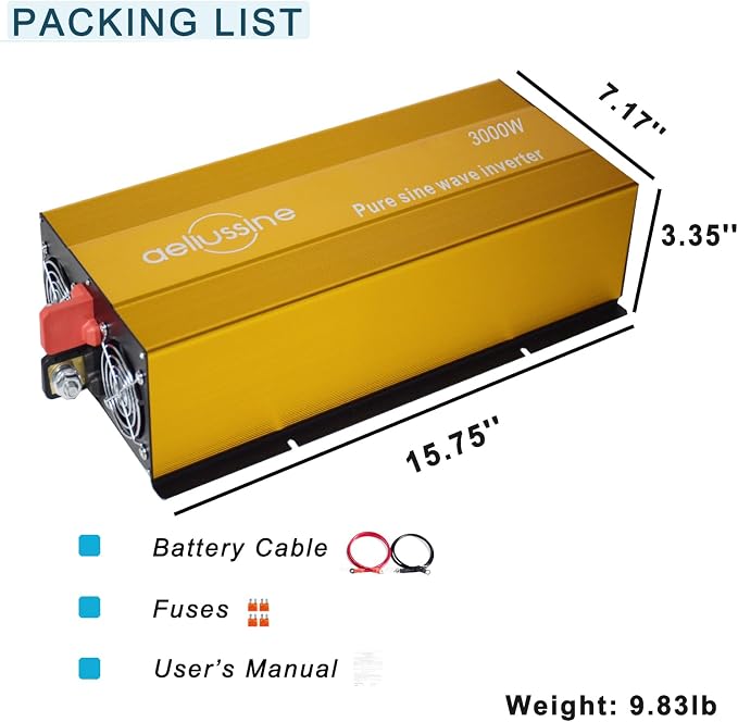 3000W Pure Sine Wave Inverter-48V DC to 110V AC Power Converter - Image 6