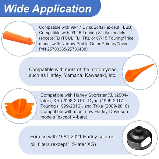 Oil Change Tool Kit for Harley Davidson Accessories, Oil Filter Wrench - Image 3