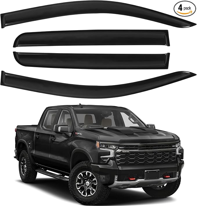 Tape-On Rain Guards Fit for 2023 2024 2025 Chevy Colorado/GMC Canyon, Outside by CHYKORLA