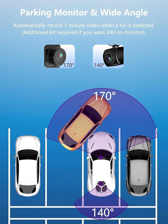 Dash Cam Front and Rear, 2.5K+1080P Dual Dash Camera - Image 5