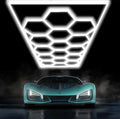 Car Detailing Led Garage Light, 15 Hexagonal Grid Systems Led Shop Lights by SENKOYU