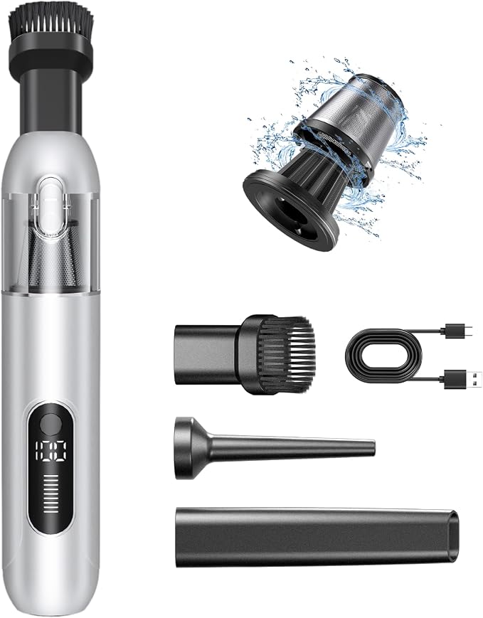 Cordless Handheld Car Vacuum, 16000PA 2-in-1 Blow & Suction, Brushless Motor by UpgradedCarVacuum