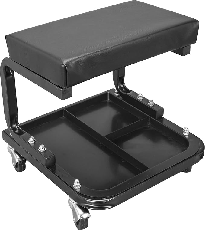 Torin ATR6300B Rolling Creeper Garage/Shop Seat: Padded Mechanic Stool by Torin