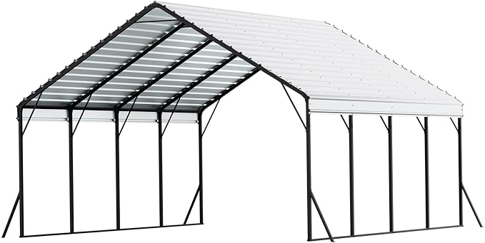 VEVOR Heavy Duty Metal Carport, 20 x 20 ft Outdoor Carport - Image 9