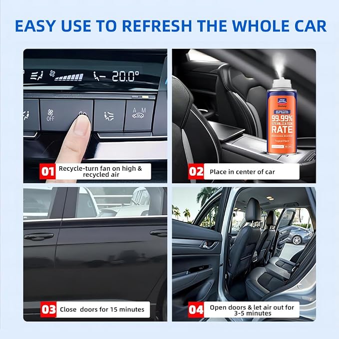 Glodway Whole Car Air Refresher Spray, Odor Eliminator Eliminates Strong - Image 4