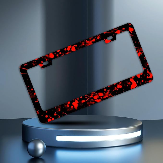 Blood Splattered Red Black License Plate Frames - Image 2
