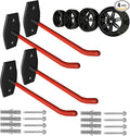 4 Pcs Wall Mount Garage Tires Hooks, 10 Inch Heavy Duty Steel Garage Storage by INDECKMO