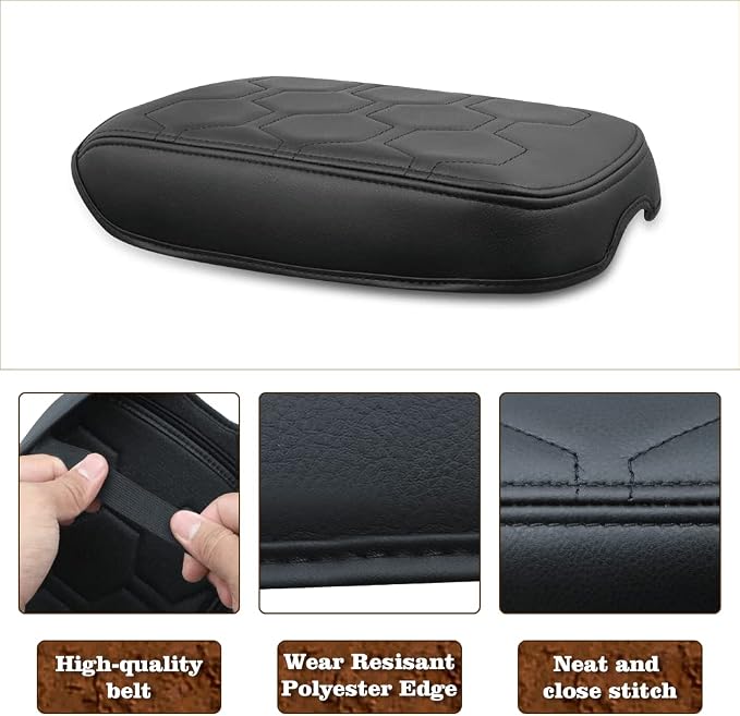 Muslogy for Frontier Center Console Pad Armrest Box Cover Vegan Leather Soft - Image 3
