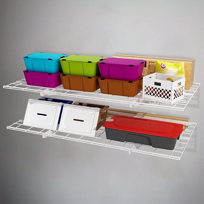 FLEXIMOUNTS 2-Pack 2x4ft 24-inch-by-48-inch Wall Shelf Garage Storage Rack Wall - Image 6