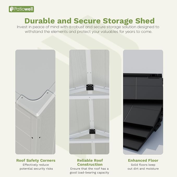Patiowell 6x8 FT Outdoor Storage Shed - Image 7