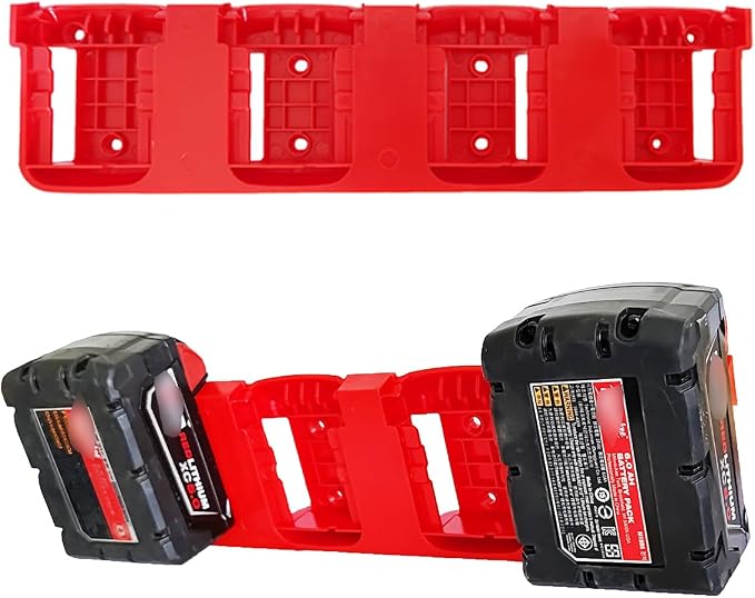 2Pcs Battery Holder 4 Slot Bulk Battery Garage Organizer Mount Fit - Image 2
