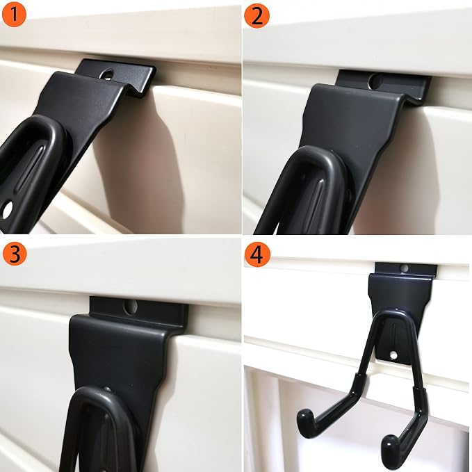 Slatwall Hooks - Black Garage Accessories, 8 Pack - Image 7