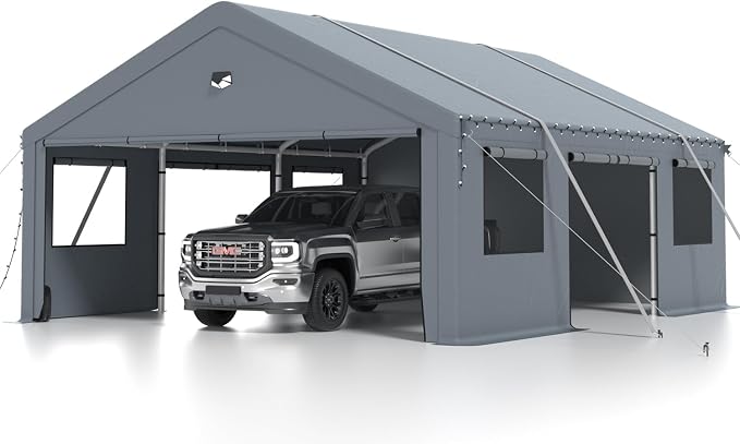 Carports 20X20 Heavy Duty，2 Car Carport by Sannwsg