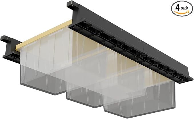 Overhead, Space-Saving Storage Tote Organizational Solution by Bin+Caddy