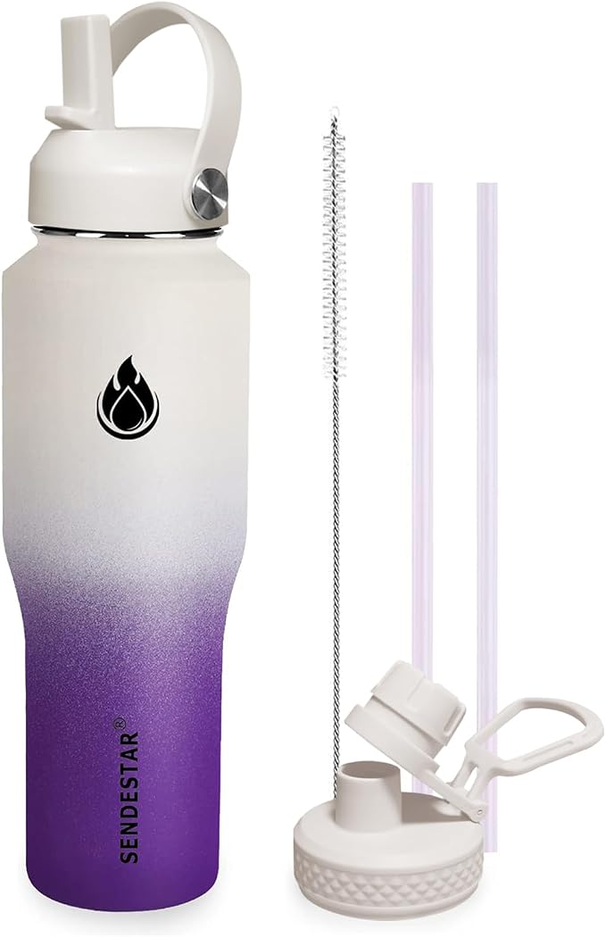 SENDESTAR 32oz Water Bottle Wide Mouth Stainless Steel Vacuum Insulated Double by Sendestar