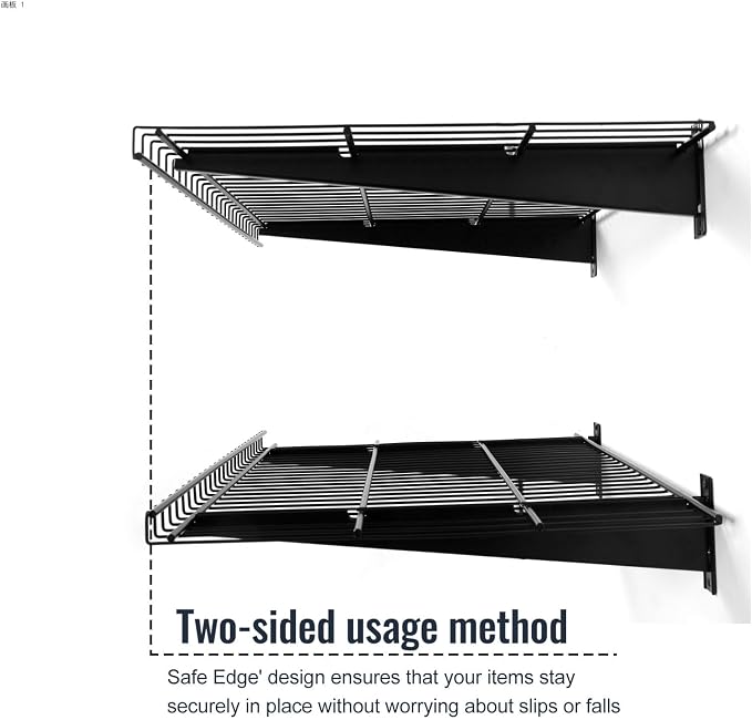 2 Pack Garage Wall Mounted Shelf, 23.6" x 11.4" Heavy Duty Wall Storage Shelves - Image 3