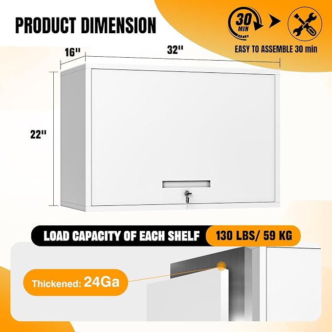 White Metal Wall Cabinet for Bathroom - Image 3