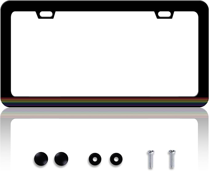 Gay Pride License Plate Frame LGBTQ License Plate Frames Personalise Stainless by HOWKWAWY