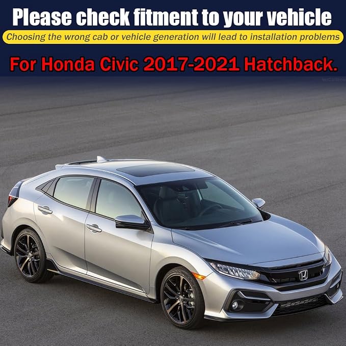 Rain Guards for Civic 2017-2021 Hatchback, Tape-on Side Window Deflectors for - Image 6