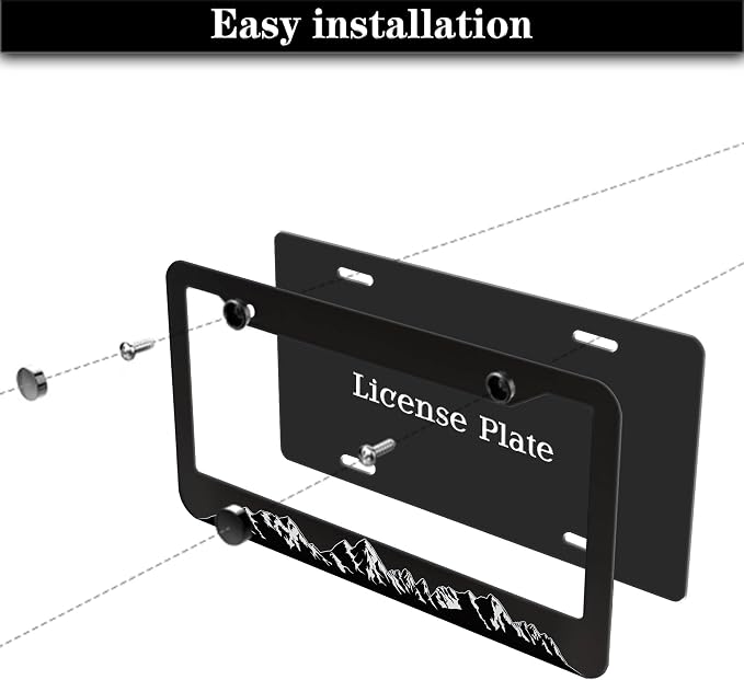 License Plate Frames for Men Black and White License Plate Frame for Women - Image 7