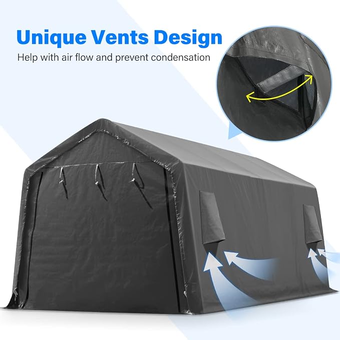 ADVANCE OUTDOOR 10X20 ft Carport Heavy Duty Outdoor Patio Portable Canopy - Image 2