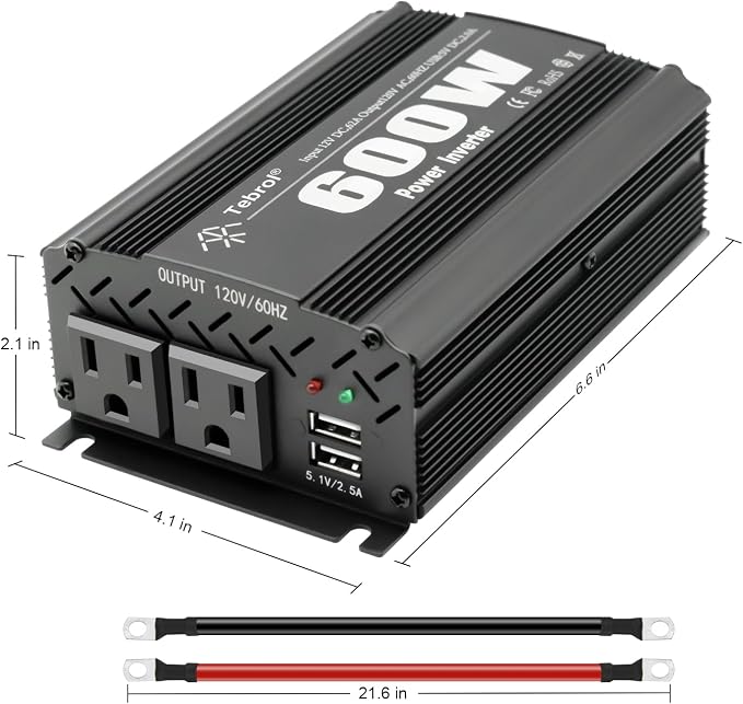 600W Power Inverter DC 12V to AC 110V Car Charger Plug Inverter Adapter - Image 3