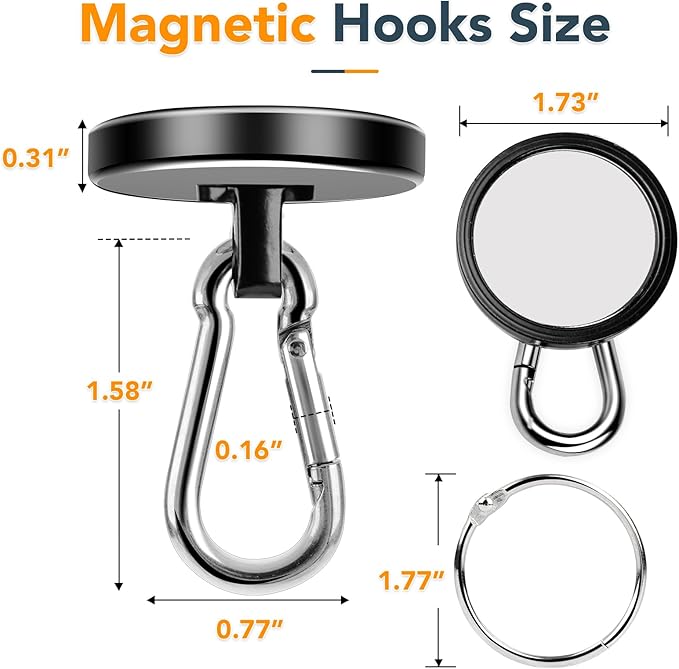 MIKEDE Magnetic Hooks Heavy Duty, 200LBS+ Powerful Magnetic Hooks Cruise - Image 4