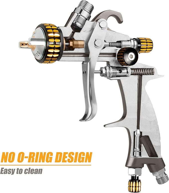 BEETRO HVLP Air Spray Gun, 1000ml Capacity 14.3CFM 29-32psi 1.4mm/1.8mm Nozzles - Image 5
