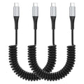 Coiled USB C to USB C Cable, 2 Pack Retractable USB Type C Charging Cable 60W by PEAKLIFT
