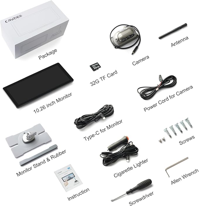 2.5D Display Wireless reversing Camera System FHD 1080P 10.26-inch touchable - Image 9