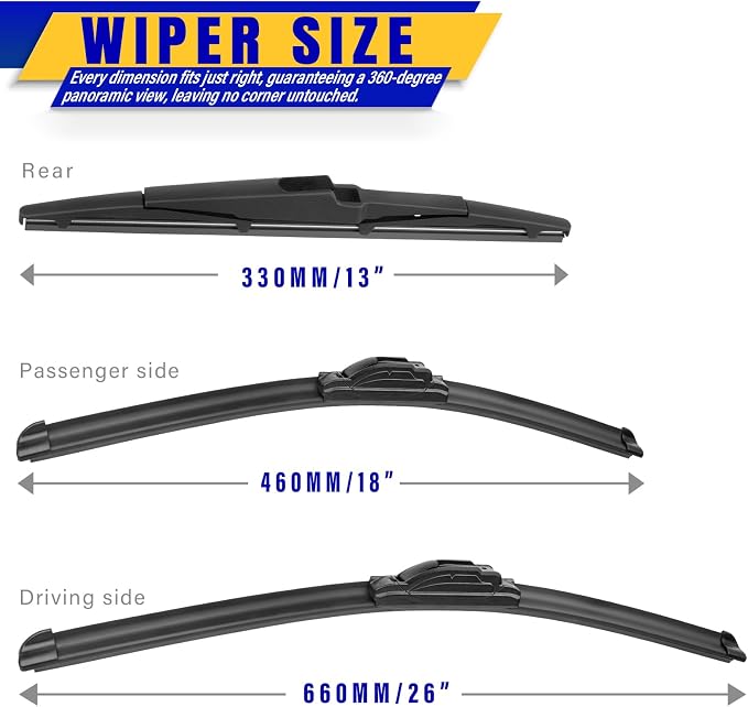 3 wipers Replacement for 2015-2021 Kia Sedona/2021 2020 2022 2023 Kia Telluride - Image 2