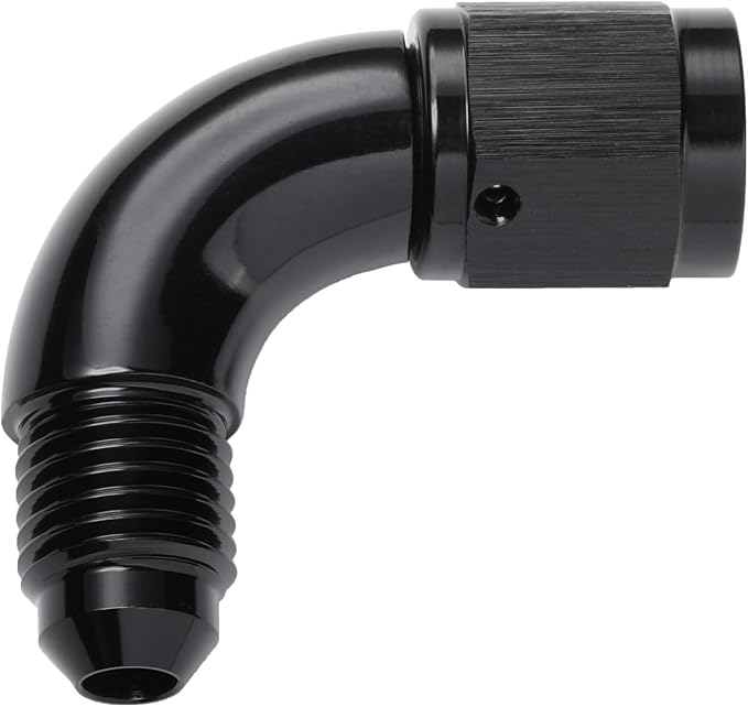 90 Degree 4AN Male to 4AN Female Swivel Full Flow Fitting Adapter Coupler - Image 3