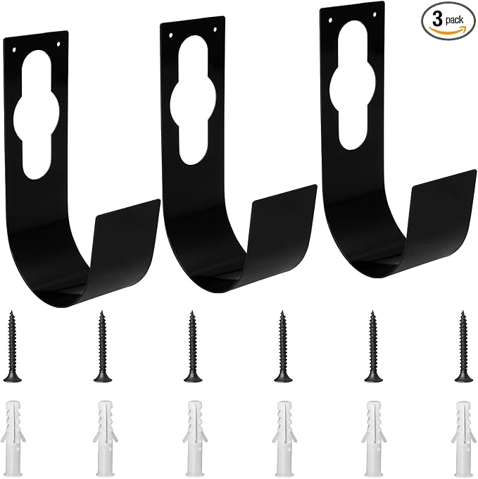 3Pcs Garden Hose Hanger Hook Carbon Steel Expandable Hose Holder Rack Wall by Unknown