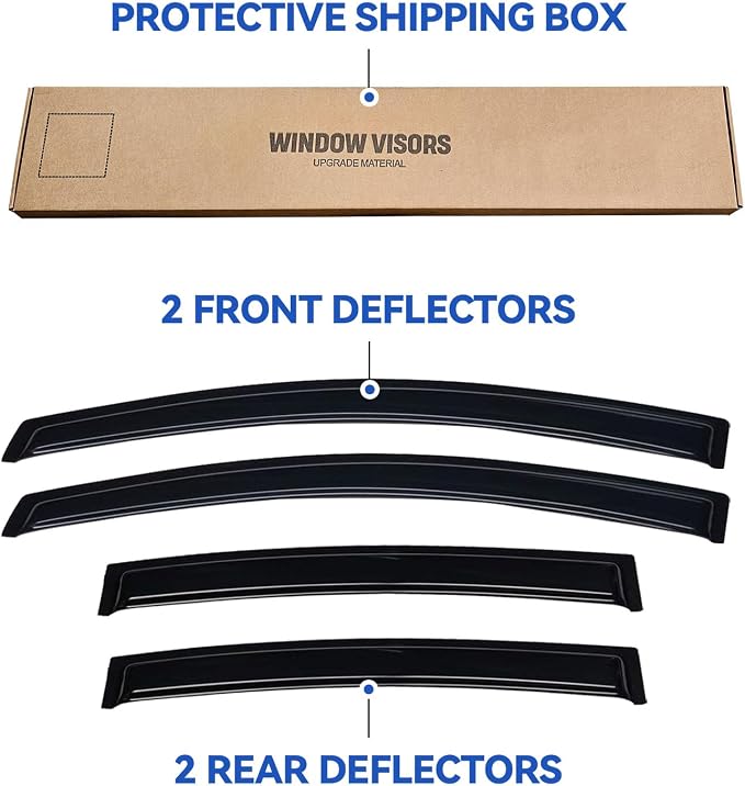 Window Visors Rain Guards for 2012-2020 Chevy Sonic Hatchback, Out-Channel - Image 5