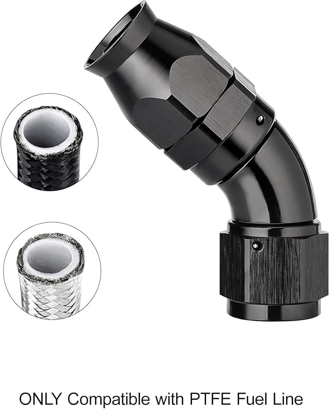 EVIL ENERGY 10AN 60 Degree PTFE One Piece Full Flow End Hose Fitting Aluminum - Image 5