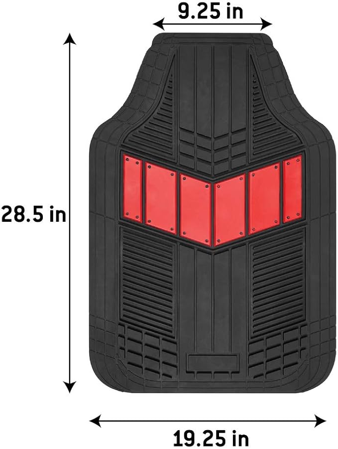 BDK Rubber Car Floor Mats All Weather Waterproof 4-Piece Sporty Two-Tone Design - Image 9