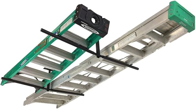 StoreYourBoard Double Ladder Ceiling Rack – Hi Port 2 Garage Ceiling Ladder by StoreYourBoard