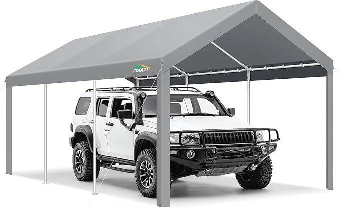 COBIZI Carports 10x20 Heavy Duty Car Tent Garage, Galvanized Frame Car Canopy by COBIZI