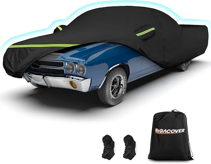 Waterproof Car Covers for Chevrolet El Camino 1964-1967, 420D Oxford Cloth Sun by BIGACOVER