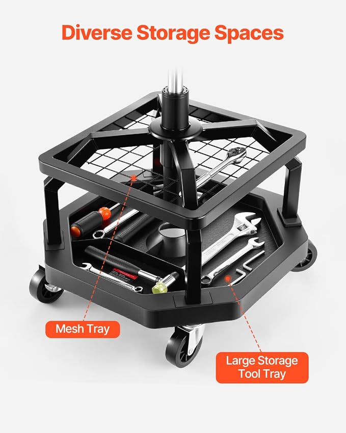 VEVOR Industrial Black Pneumatic Garage Seat/Work Stool - Image 3