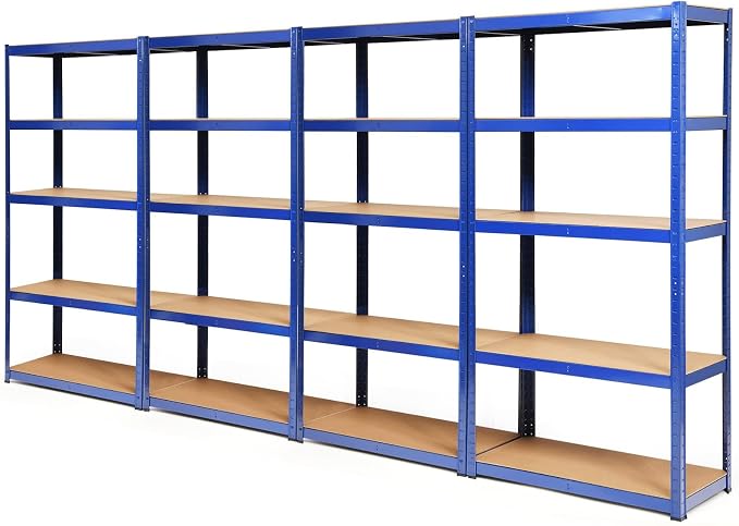 ERGOMASTER 5 Tier Utility Shelves Rack Garage Heavy Duty Steel Metal Shelving by ERGOMASTER