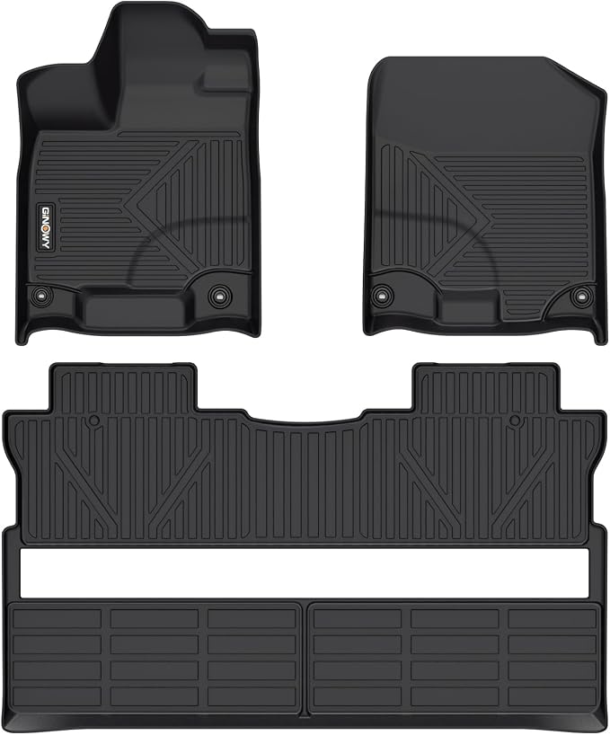 GINOWY-Floor Mats for Honda Ridgeline 2017-2023 2024 2025, TPE All Weather by GINOWY