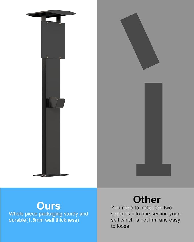 EV Charger Pedestal, Outdoor Electric Vehicle Charger Stand, Freestanding - Image 5