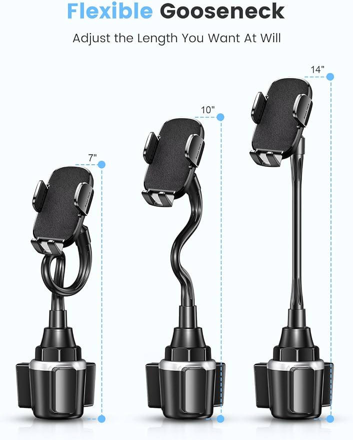 Car Phone Holder, Dual 360° Rotate Gooseneck Cup Holder Phone Mount - Image 3
